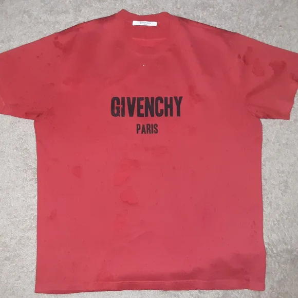 MEN'S GIVENCHY PARIS COLUMBIAN FIT DISTRESSED TSHIRT - Picture 4 of 8